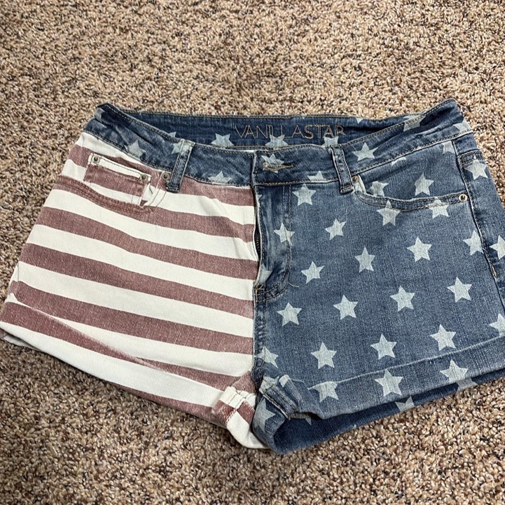 Vanilla star jean shorts, size 11, Fourth of July